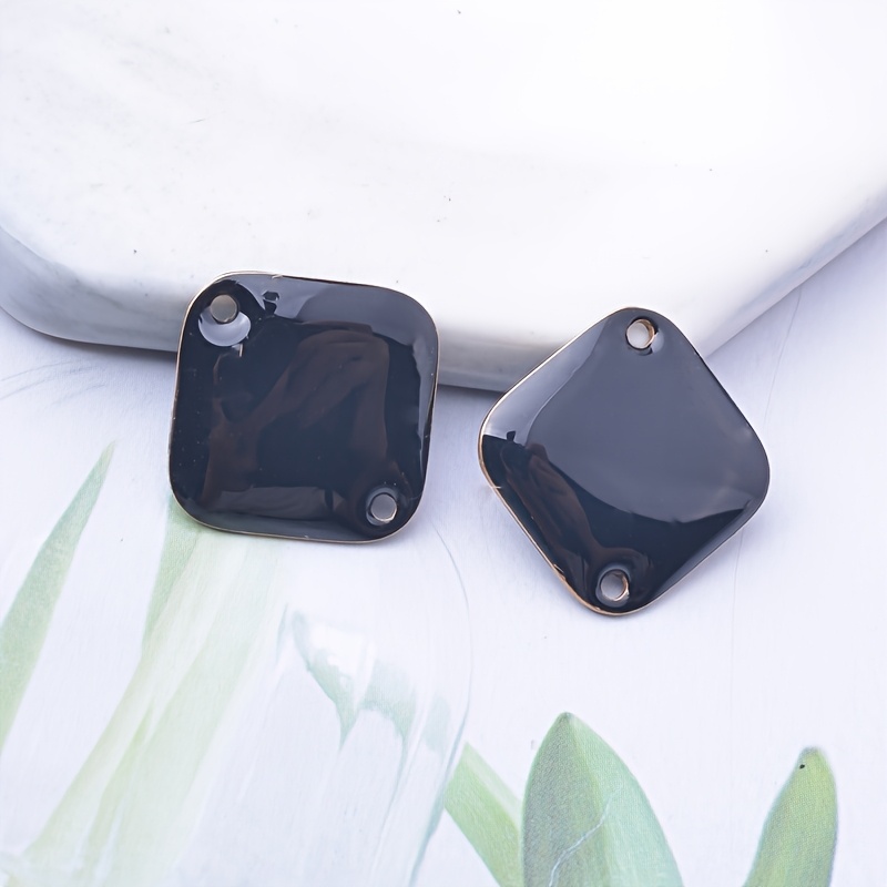 6pcs Colorful Geometric Square Charms for DIY Earrings